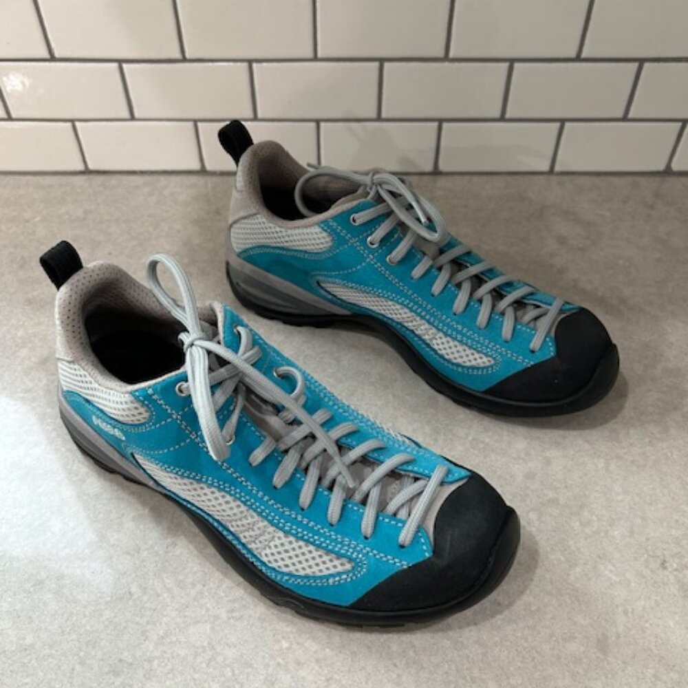 NIB Asolo Sunset Hiking Trail Women's 8 Shoe Sea Blue/Silver Vibram - Picture 7 of 10
